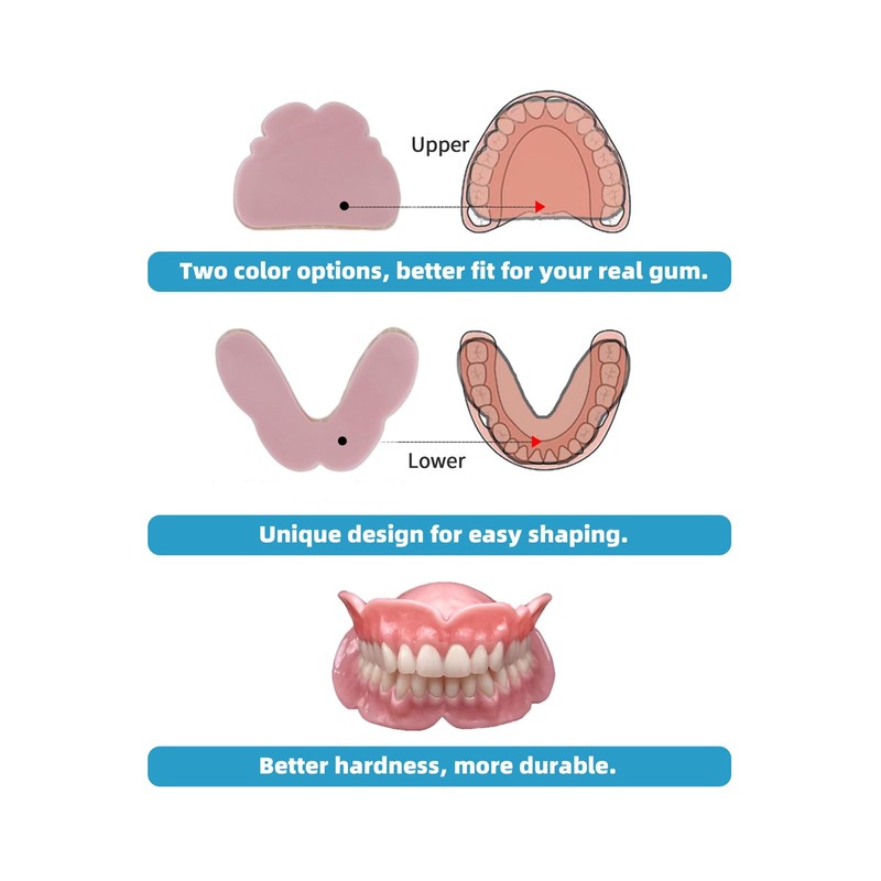 DENTUREWAY DIY Denture Kit with Impression(3 Sets of False Teeth),Do-It-Yourself