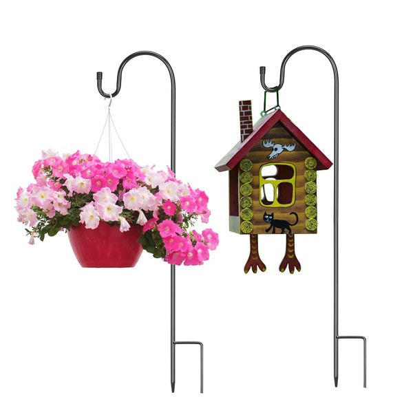 DKINY 2 x 100 cm Garden Shepherd Hooks Metal Garden