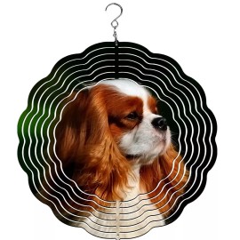 Traci's Fun Creations Cavalier King Charles Spaniel Dog Wind Spinner, yard decor, dog wind spinner