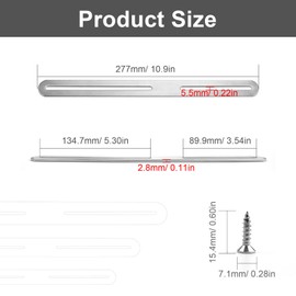 SRJQXH Flat Connector, Stainless Steel, 4 Pieces Wood Connectors, Adjustable Flat Connectors with Mounting Screws, for Repairing Wooden Furniture (280 x 24 mm)