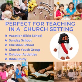 Mini Jesus Figures 50 Pcs-Tiny Jesus Bulk-Little Christ Figurines for Easter Egg Stuffers, Religious Party Favors and Gifts, Sunday School, Classroom Crafts, Baptism, Confirmation (Brown Jesus)