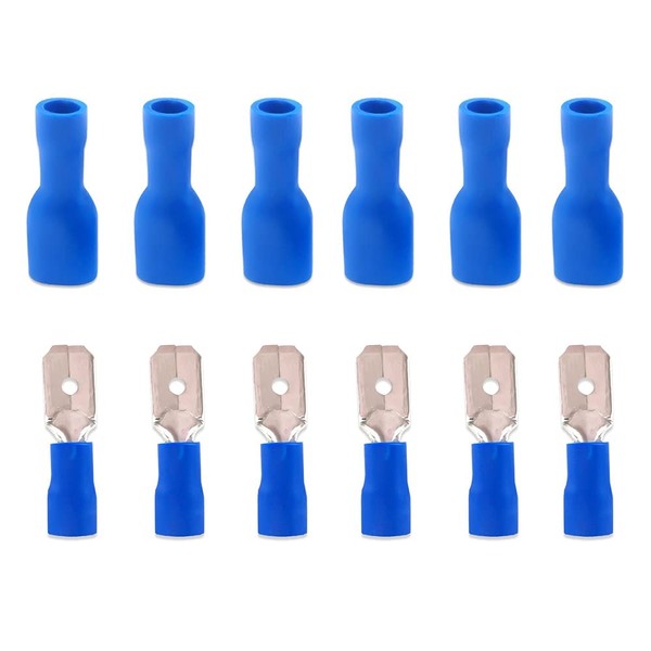 Ruidee 100PCS 16-14 AWG Insulated Male/Female Wire Connectors Spade Terminal