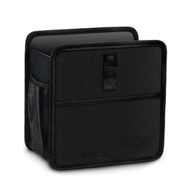 KVAEY Car Trash Can, Foldable Hanging Car Garbage Container Bin Cloth Trash Bag with Front & Side Pockets, Leak-Proof Waterproof Large Capacity Garbage Can Storage Bag for Car Seat