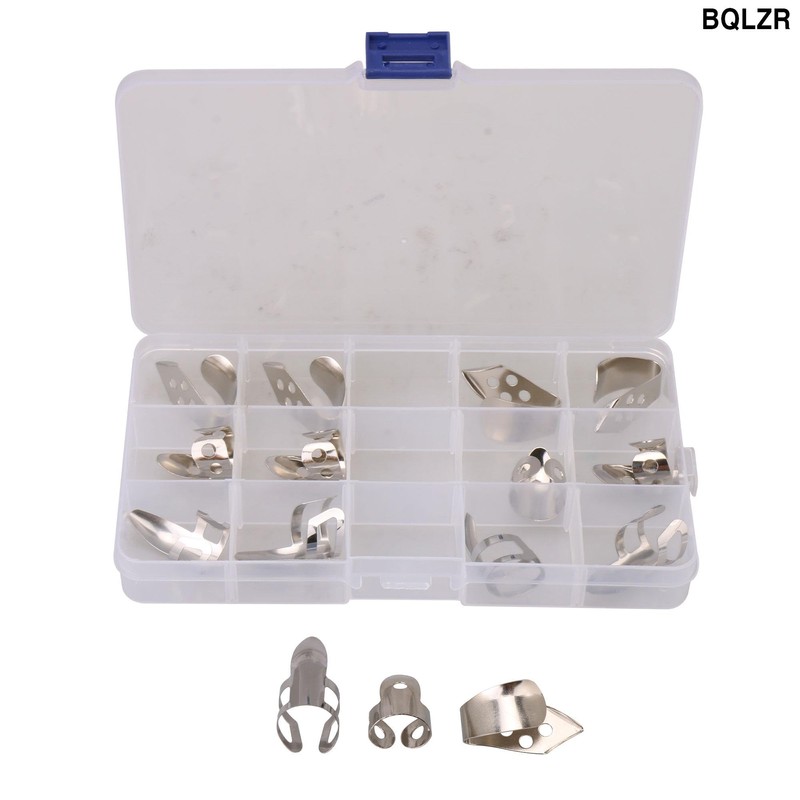 BQLZR 15 Pieces Metal Thumb Finger Picks Plectrum Sets With
