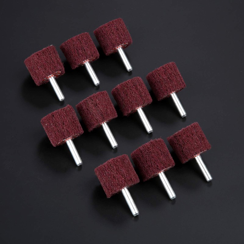 10 Pc Mounted Fiber Mop Polishing Brush Wheel for Drill
