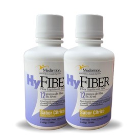 Medtrition | HyFiber | Fibra líquida que aporta en 30 ml 12 gr de fibra soluble FOS | Paquete de 2 botes de 473ml c/u