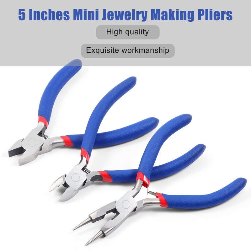 LEONTOOL Mini Flat Nose Pliers for Jewelry Making Wide Smooth