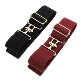 FdcZeyxior Equestrian Belts for Women, 2 Pieces Elastic Equestrian Belts Women's Horse Riding Belt 1.5 Inch Wide Horse Bit Belt Gifts with Buckle for Women Girls Horseback Riding Equestrians Sports
