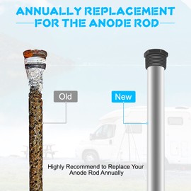 Afurkuot RV Water Heater Anode Rod Magnesium with 3/4” NPT Thread Water Heater Anode Rod for Water Tank Corrosion Protection Anode Rod Replacement for Suburban and Mor-Flo Water Heaters, 2 PCS
