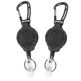 Set of 2 Retractable Key Fobs, Retractable Key Fob ID Badge Reel with 31.5 Inch Steel Cable for ID Badge Holder Card Holder