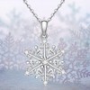 Snowflake Necklace for Women Sterling Silver Winter Snowflake Pendant Necklace