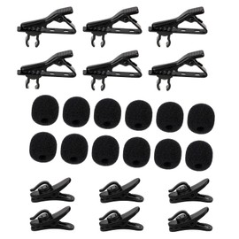 Microphone Clip with 12 Mic Covers Microphone Accessories for Lavalier Microphone Lapel Microphone 12 Pack