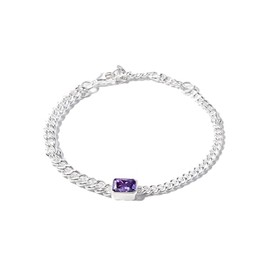 J'ai Mon Bijou Birthstone Bracelet - Sterling Silver & Lab-Created Gemstones (Amethyst)