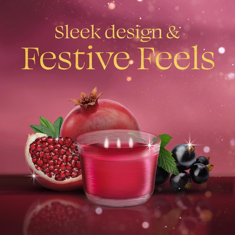 Glade 3-Wick Scented Candle Jar, Pomegranate & Currant, Air Freshener