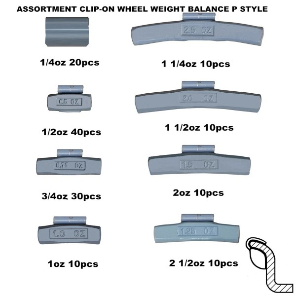 Unbranded 140PCS P-M70 P style Lead Free Wheel Balance Weights