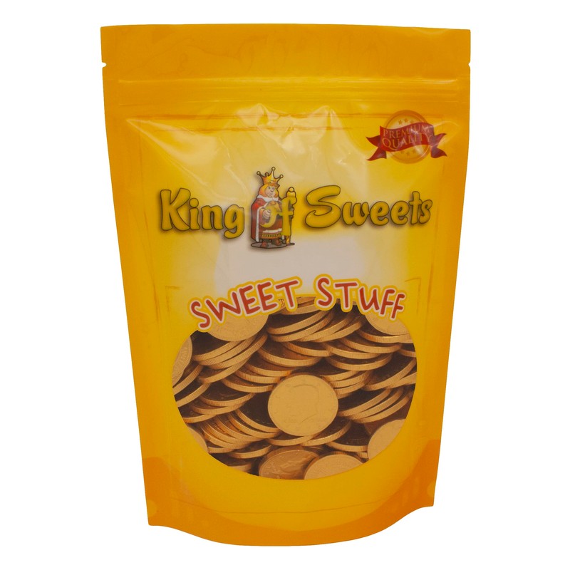 Milk Chocolate Gold Coins 2 Pounds in a Resealable Bulk
