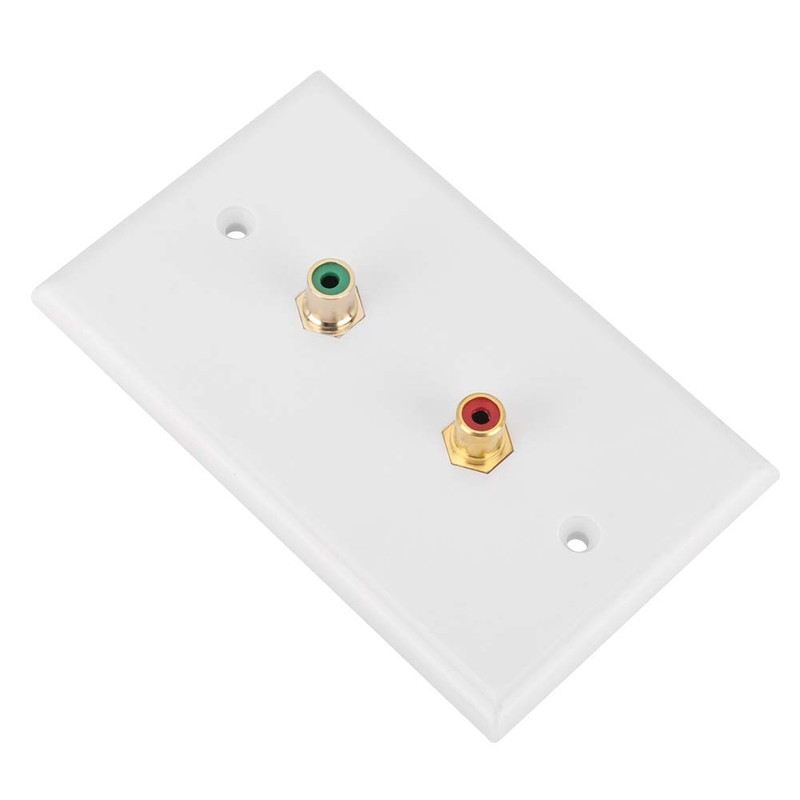 Dual RCA Connector Wall Plate RCA Insert with White Center