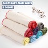 64 Pcs Flannel Cloth Baby Wipes Reusable Baby Diapers Wipes