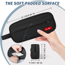 Aen Art Pencil Case, Large Capacity Pencil Pouch, Zipper Pencil Box with Easy Grip Handle & Loop for School Teen Girl Boy Men Women (Black)