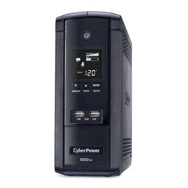 CyberPower BRG1000AVRLCD Intelligent LCD UPS System, 1000VA/600W, 10 Outlets, AVR, Mini-Tower, 5-Year Warranty
