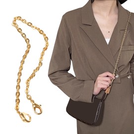 KIYOMIL Bag Chain Strap for Handbag Replacement,Gold Purse Chain Accessories Shoulder Straps Crossbody, Wallet Chain with Metal Buckles(Style-1-90CM)