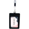 Glamified Leather Badge Holder and Adjustable Retractable Lanyard (Black), Quick
