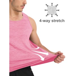 MAGCOMSEN Running Tank Top Men Gym Shirts Men Sleeveless T Shirts for Men Athletic Tee Shirts Workout Shirts for Men Yoga Shirts Pink