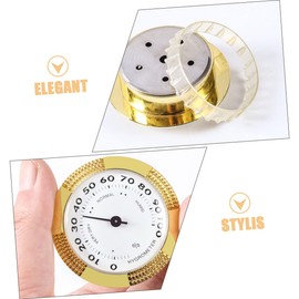 Baluue Humidor Hygrometer Analog Humidity Meter Small Round Humidor Gauge Metal Hygrometer
