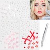 Cute Bow Rhinestone Tattoo Stickers for Makeup, Ribbon Heart Face