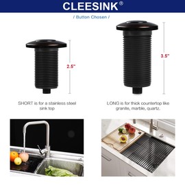 Sink Top Air Switch Kit Garbage Disposal Part by CLEESINK (SHORT/2.5", Oil Rubbed Bronze)