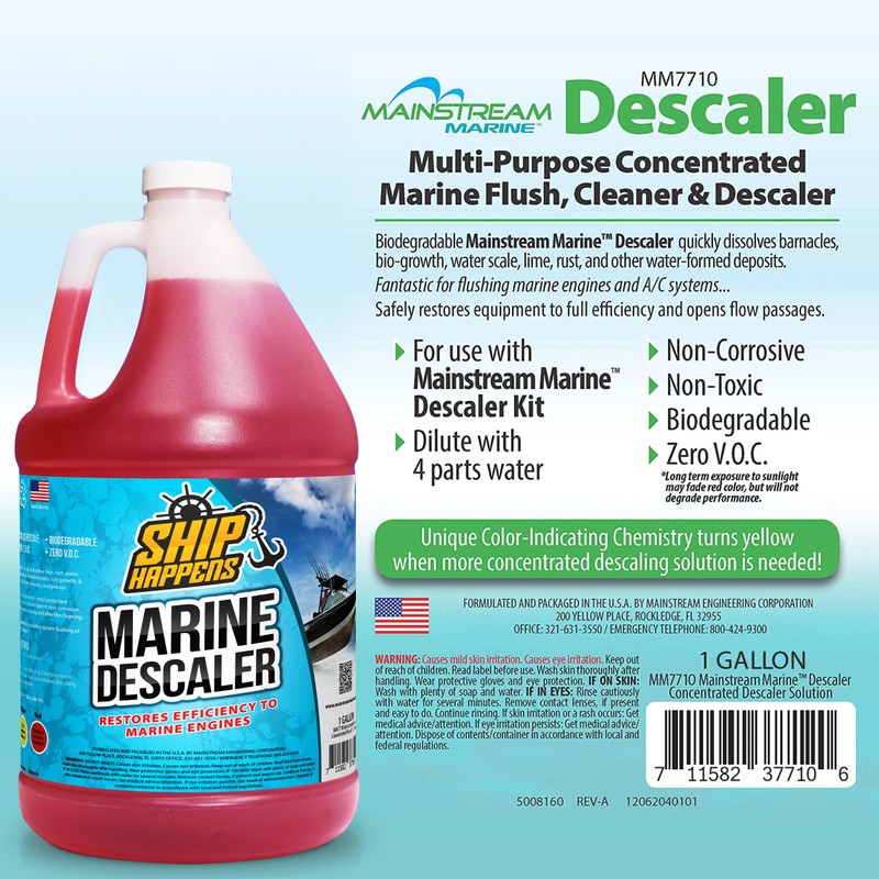 Mainstream Marine Descaler Solution, Multi-Purpose Descaling Solvent, Bio-Growth, Marine Boat
