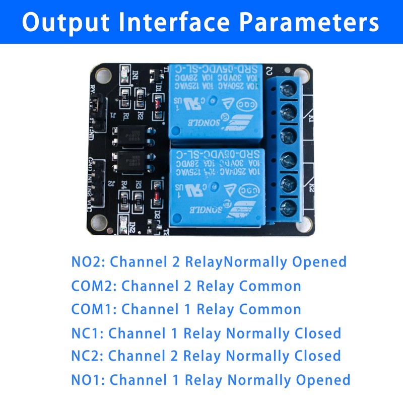 Yetaida 2 Channel DC 5V Relay Module with Optocoupler Control