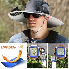 MAOKAIVERN Hat with Fans Solar Power, Equipped with a Rechargeable Cooling Fan, Suitable for Various Outdoor Enthusiasts (US, Alpha, One Size, Black)