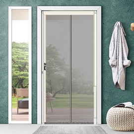 DIY Roll-Up Threshold-Free Fine Mesh Entrance Screen Door Mosquito Net Threshold-Free Fine Mesh