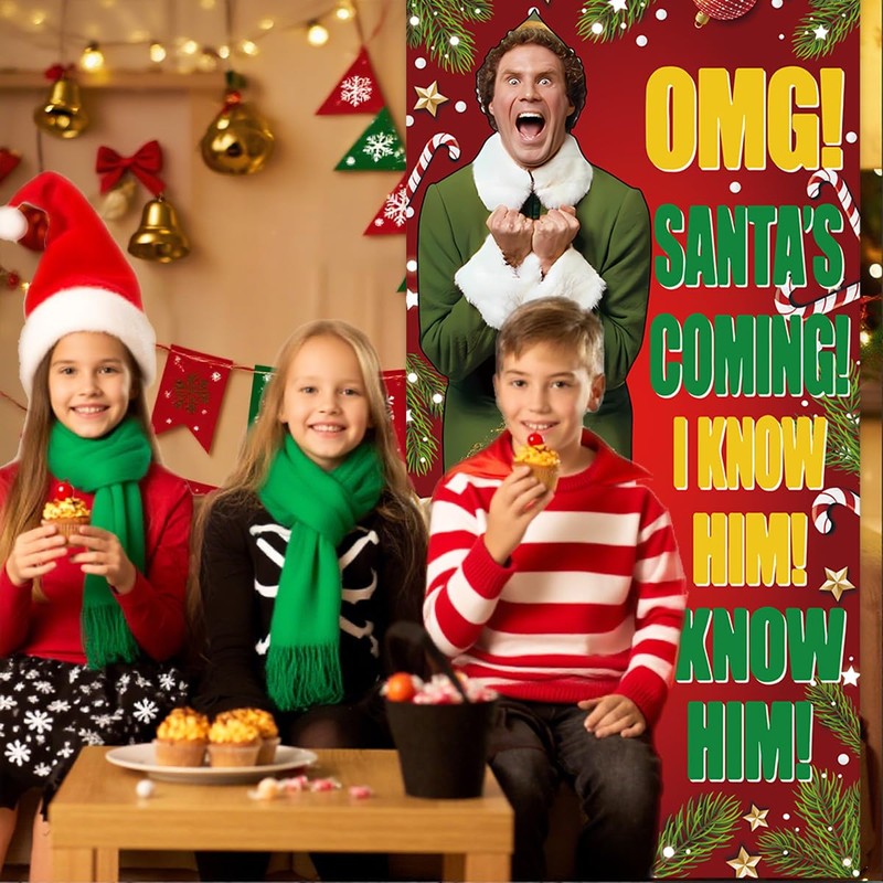 Funny Christmas Banner Happy Xmas Backdrop Sign Funny Winter Xmas