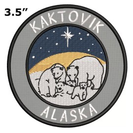 Athena Brands KAKTOVIK ALASKA North Star Embroidered Patch Iron-On / Sew-On Motif Applique