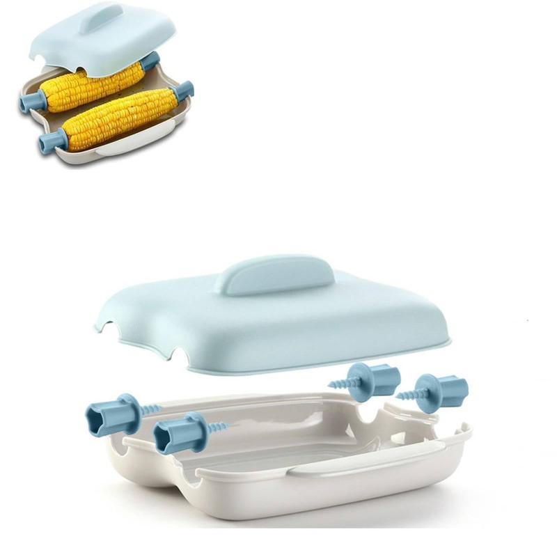 Microwave Corn Steamer with Lid, Microwave Corn Steaming Box Plastic