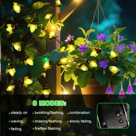 ANGMLN 2 Pack Solar Firefly Lights, 30 LED Solar Fireflies Lightning Bugs Fairy String Lights Outdoor Solar Powered String Lights Waterproof for Garden Patio Home Wedding Party Spring Decor
