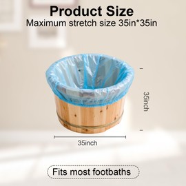 25 Pcs Blue Pedicure Liners Disposable, Disposable Foot Tub Liner Portable Bath Bags with Retractable Belt, Portable Bath Bag, Can Be Used in Foot Bath Stores, SPA halls, Home Personal Care