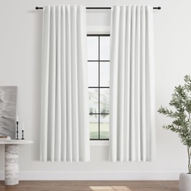 Hokibero 72 Inch Blackout Curtains 2 Panels Set Off White Linen Curtains for Bedroom Black Out Heavy Thick Insulated Linen Curtains Bay Window Drapes for Cabin Kitchen 6ft Length Back Tab 52x72