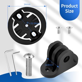 Mount for GoPro Bicycle Computer Female for Garmin - Universal Adapter Combo for Gopro, Suitable for Garmin Edge Mount Bicycle, Hole Spacing 22 mm, Camera Mount Bicycle Light Holder (Female)