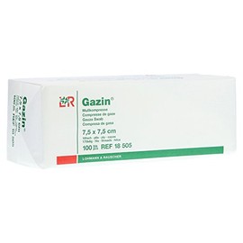 Gazin Muslin Complete Non-Sterile 16fach OP 100 Pieces Compresses 7.5 x 7.5 cm
