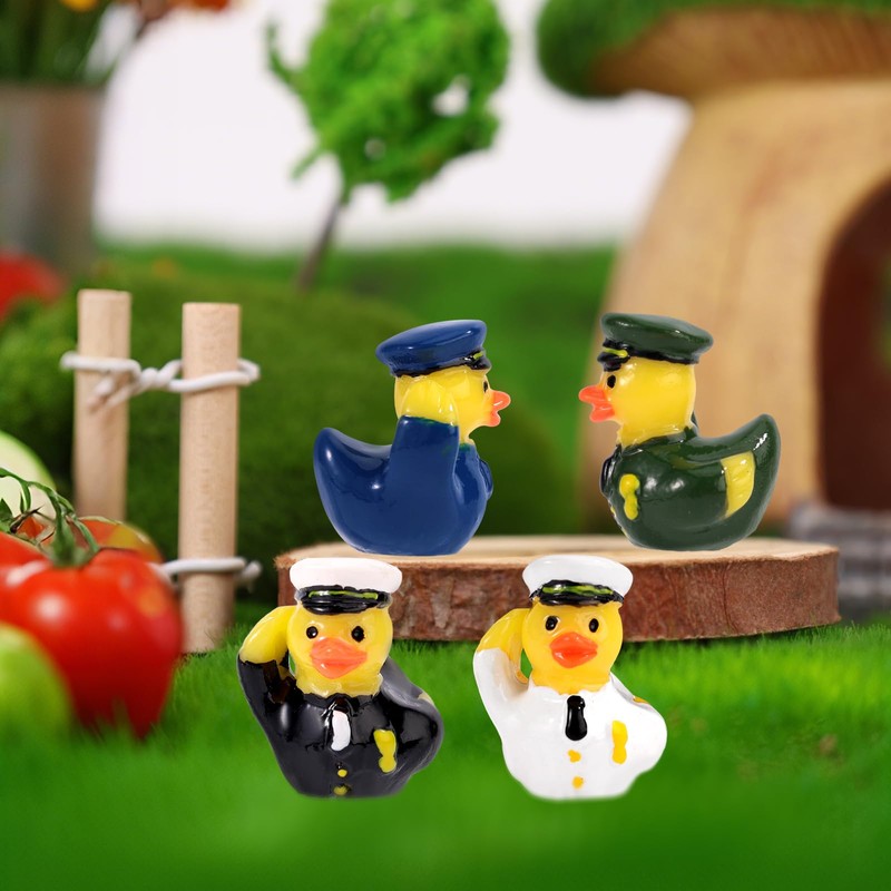 40pcs Mini Veteran Tribute Ducks, Resin Miniature Military Soldier Ducks