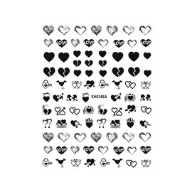 Generic Heart Love Nail Sticker Valentine Day Bear Love You Kiss Nail Decal Sticker Xh834Sa Nail Wraps Art Stickers Manicure Supplies for Women for Home Nails Full Long Lasting Easy Apply and Remove