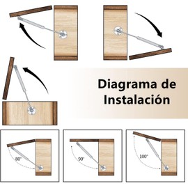 6 Piezas Soporte de Elevaci?n de Puntales de Gas Hidr?ulico 100N