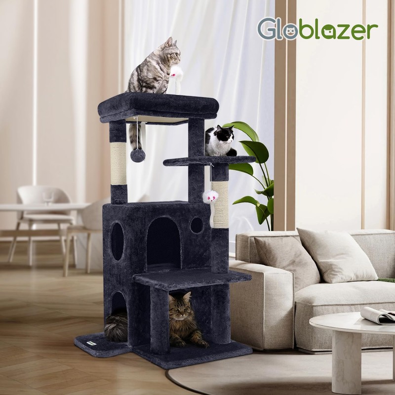 Globlazer Cat Tree Tower for Indoor Cats, 50-inch Adult Cat