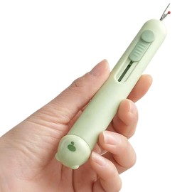 1PCS Green Upgraded 3 - in - 1 Automatic Needle Threader with Seam Ripper and Needle Storage, Quick Threading Tool for Hand Sewing, Embroidery