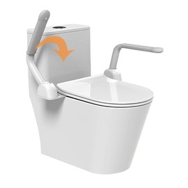 CDDUOLA Toilet Safety Rails, Heavy Duty Foldable Handles, Stand Alone Toilet Handrail Frame for Elderly ＆ Handicap, Easy Installation