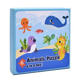 6 in 1 Cartoon Animal Jigsaw Puzzle Toy Children Development Education Toys Kids Toy Gift