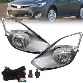2Pcs Fog Lights Compatible With 2013 2014 2015 Toyota Avalon Front Bumper Lights Assembly with Wiring Harnesses and Switches Halogen Bulbs 1 Pair of Fog Lamps